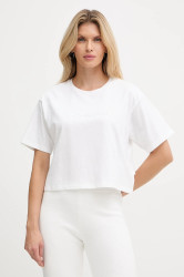 Bavlněné tričko MICHAEL Michael Kors dámské, bílá barva, MF551TR2ZU