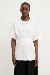 Bavlněné tričko MM6 Maison Margiela dámské, bílá barva, S52GC0335