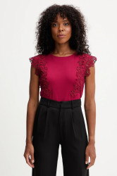 Bavlněné tričko Morgan dámské, červená barva, DFLOWER