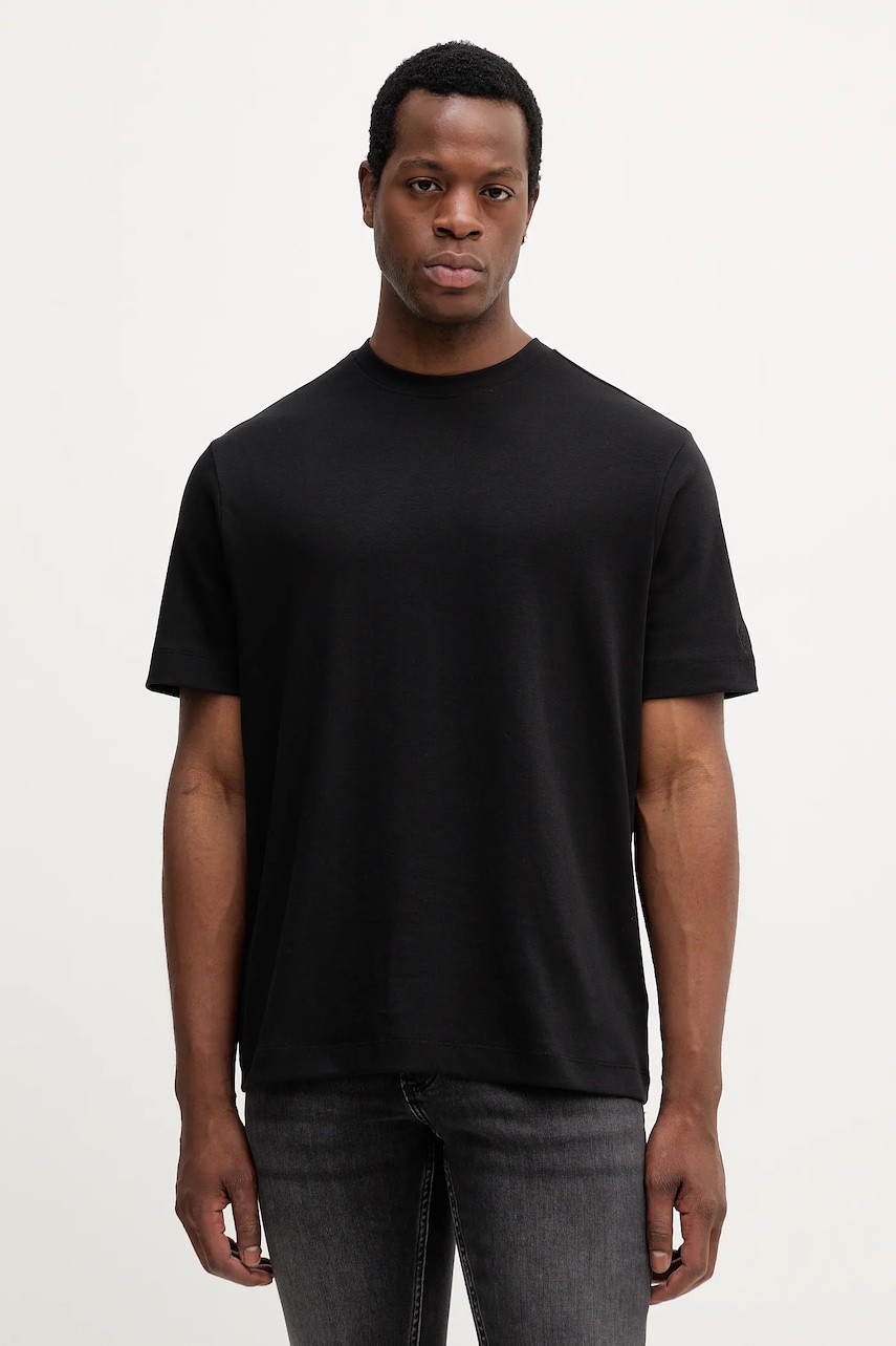 Bavlněné tričko Mos Mosh DARREN pánské, černá barva, 508280