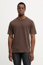 Bavlněné tričko Mos Mosh pánské, hnědá barva, 507190