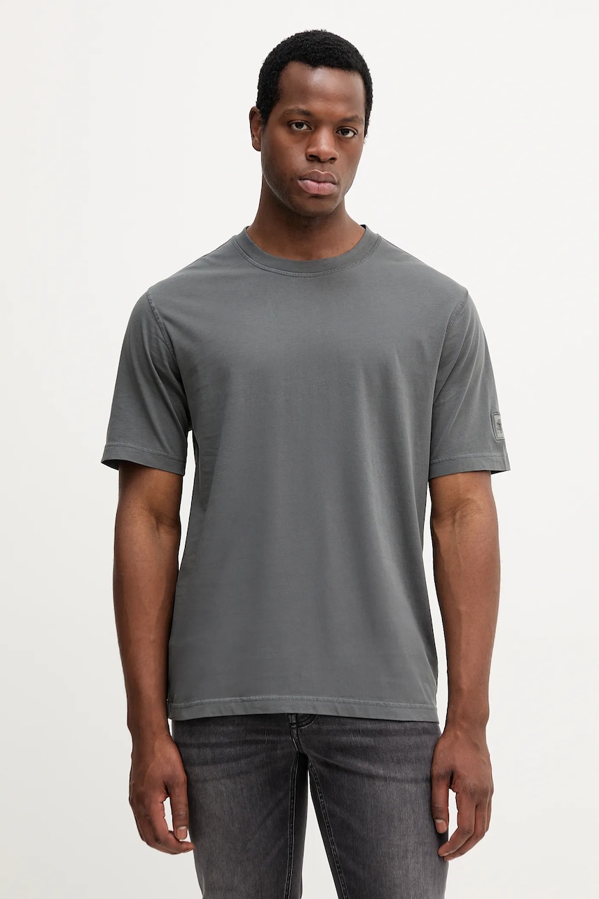 Bavlněné tričko Mos Mosh pánské, šedá barva, 507190