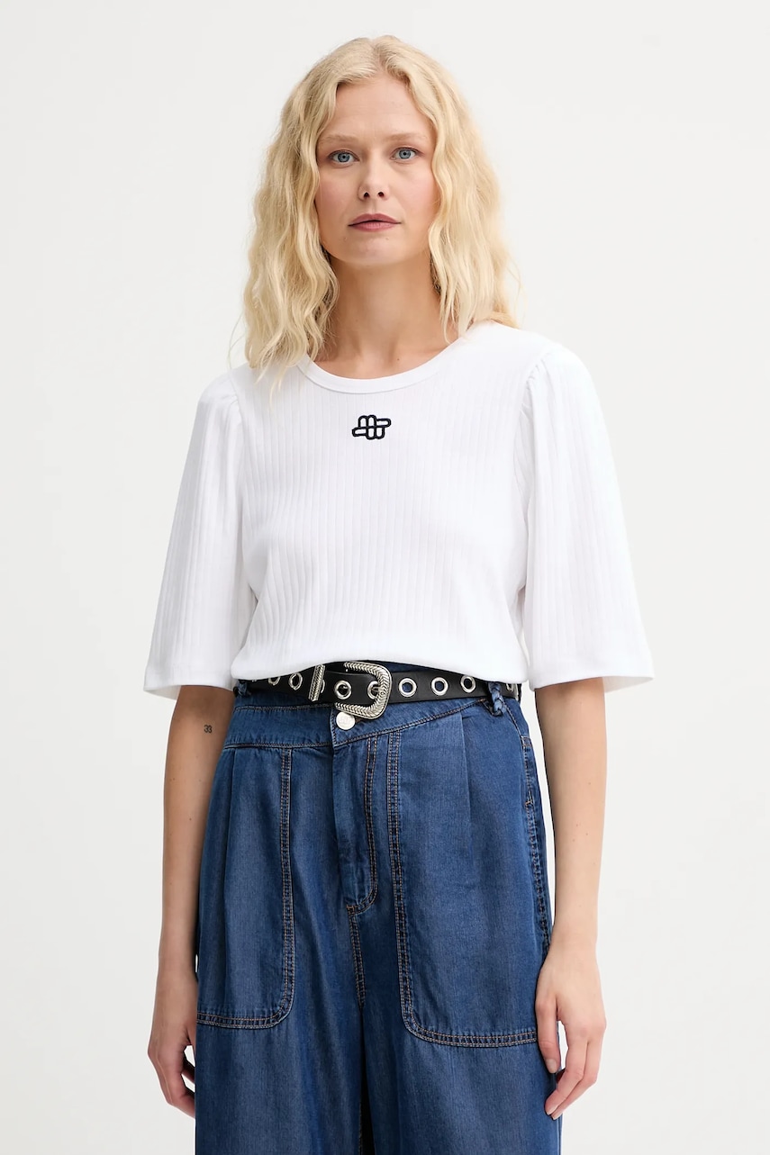 Bavlněné tričko MUNTHE PARSA dámské, bílá barva, 252110025264