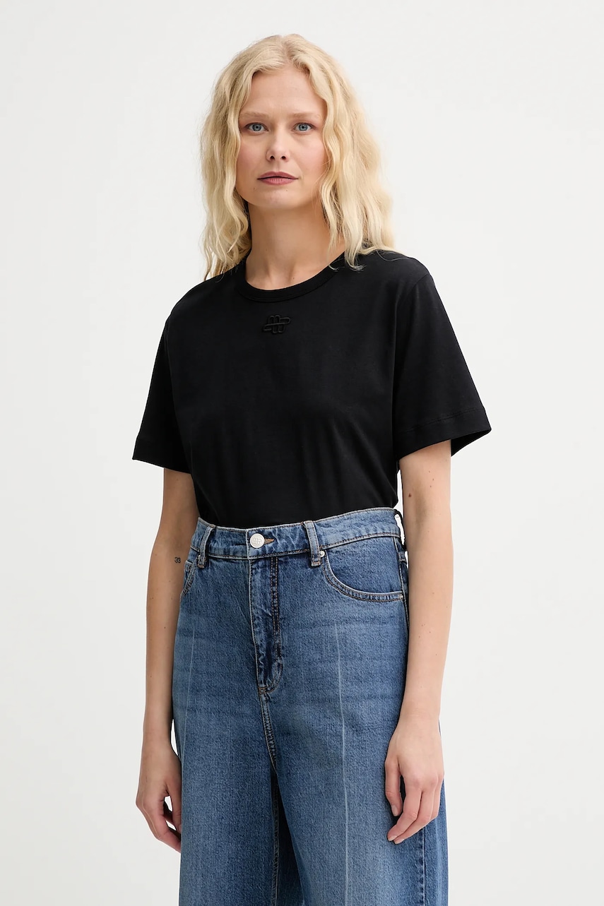 Bavlněné tričko MUNTHE TYLIE dámské, černá barva, 252110625260