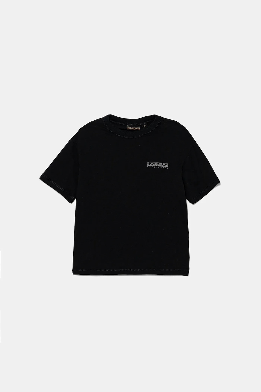 Bavlněné tričko Napapijri S-AHR tmavomodrá barva, s potiskem, NP0A88ZO9411