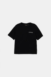 Bavlněné tričko Napapijri S-AHR tmavomodrá barva, s potiskem, NP0A88ZO9411