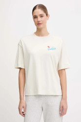Bavlněné tričko Napapijri S-Irto dámské, béžová barva, NP0A88SON1J1