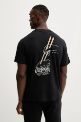 Bavlněné tričko Napapijri S-Yukis pánské, černá barva, s potiskem, NP0A89259411