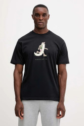 Bavlněné tričko New Balance pánské, černá barva, s potiskem, MT53941BK