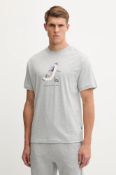 Bavlněné tričko New Balance pánské, šedá barva, s potiskem, MT53941AG