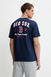Bavlněné tričko Nike Boston Red Sox pánské, tmavomodrá barva, s potiskem, 01AY-44B-BQ-32K
