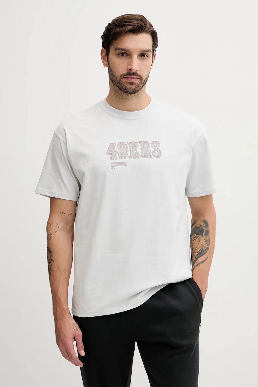 Bavlněné tričko Nike Essential SS HeavyMax 90 pánské, šedá barva, s potiskem, 01AY-0BB-9B-9P7