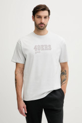 Bavlněné tričko Nike Essential SS HeavyMax 90 pánské, šedá barva, s potiskem, 01AY-0BB-9B-9P7