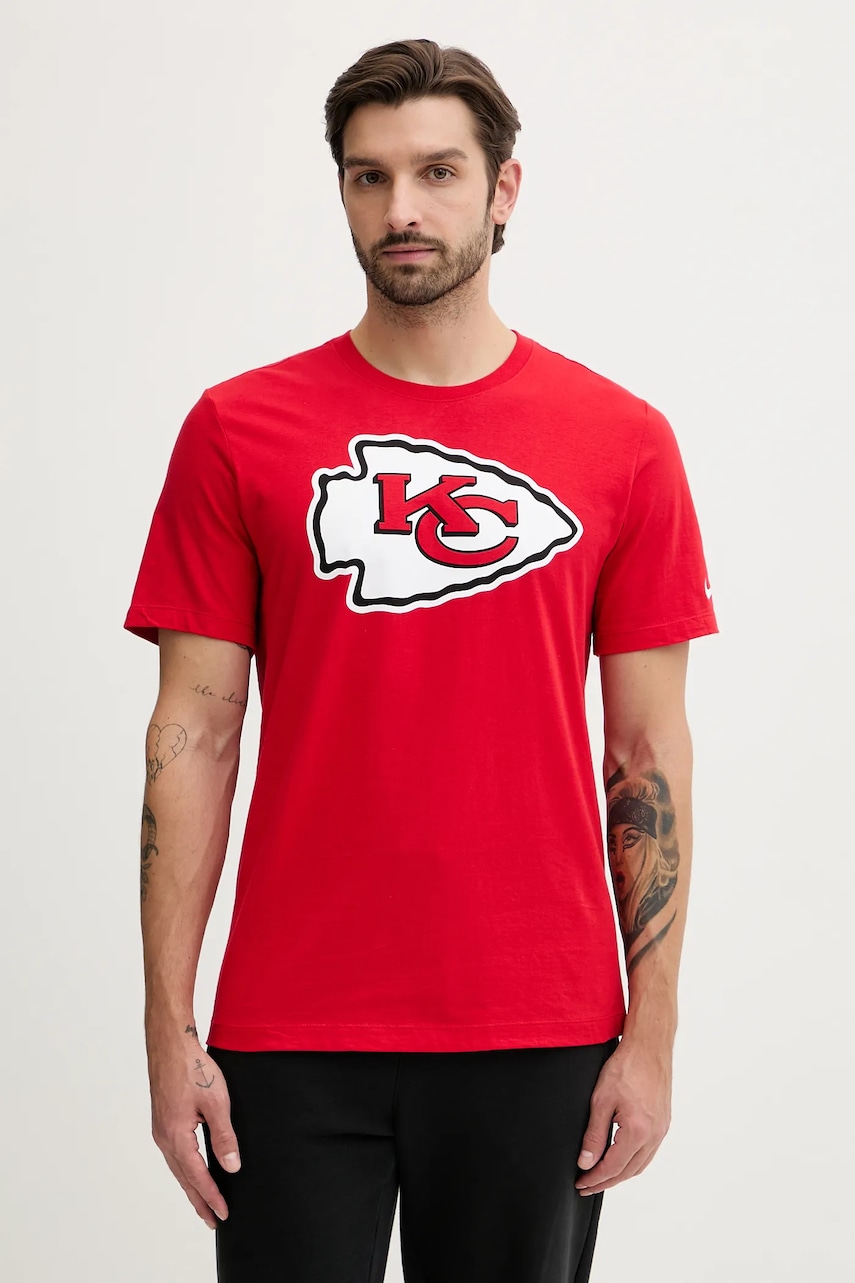 Bavlněné tričko Nike Logo Essential pánské, červená barva, s potiskem, N199-65N-7G-CLH