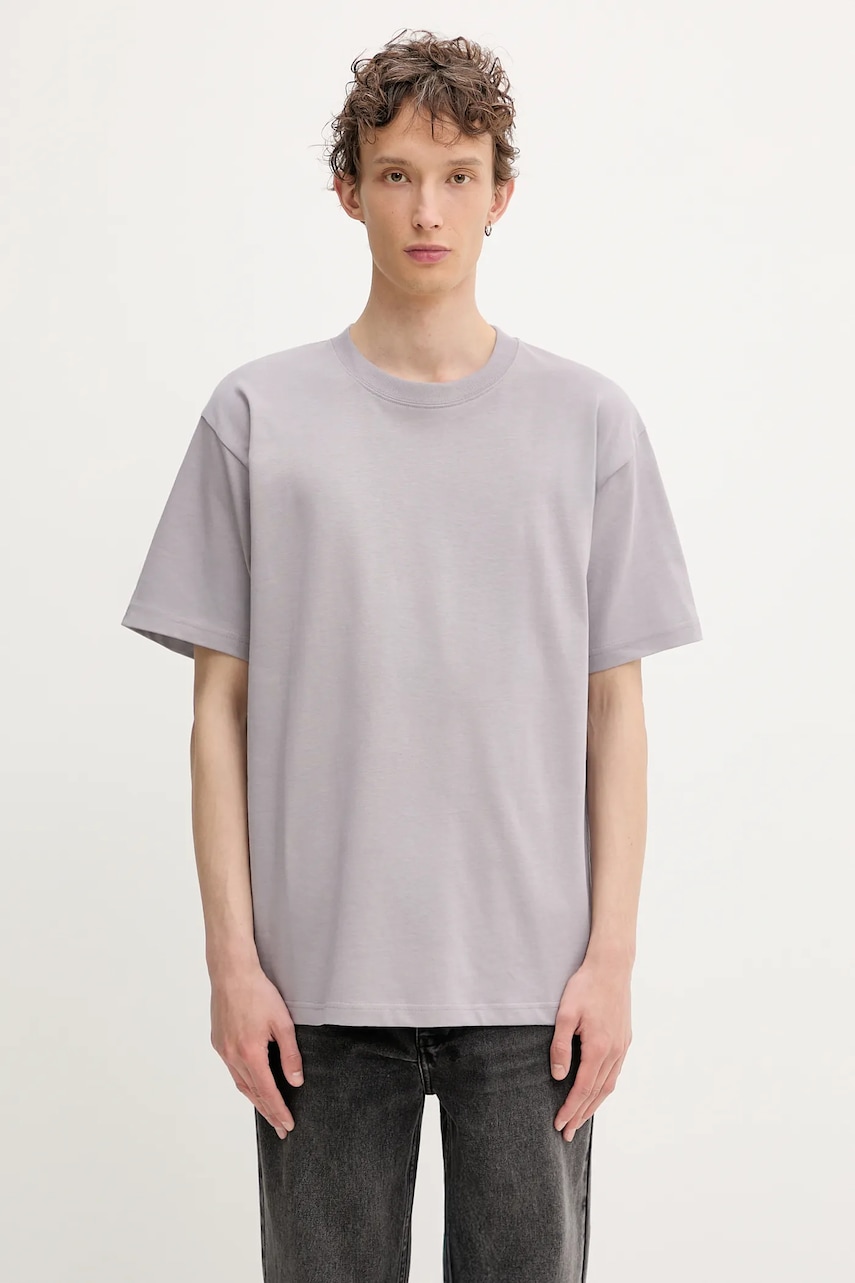 Bavlněné tričko Norse Projects Norse Standard Heavy Loose T-shirt pánské, fialová barva, N01.0679.6017