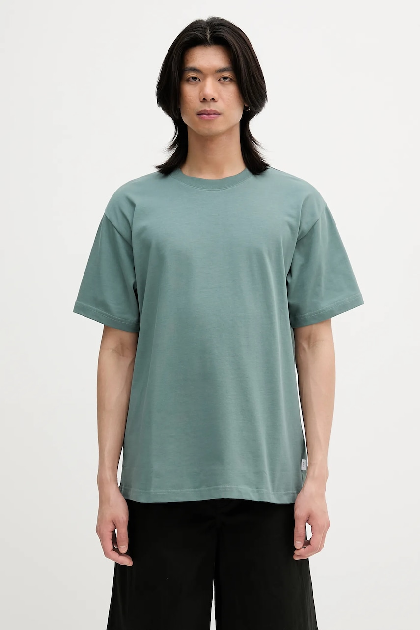 Bavlněné tričko Norse Projects Norse Standard Heavy Loose T-shirt pánské, zelená barva, N01.0679.7157