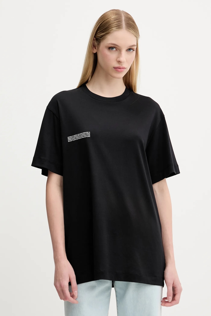 Bavlněné tričko Pangaia 3-pack černá barva, s potiskem, 10002567