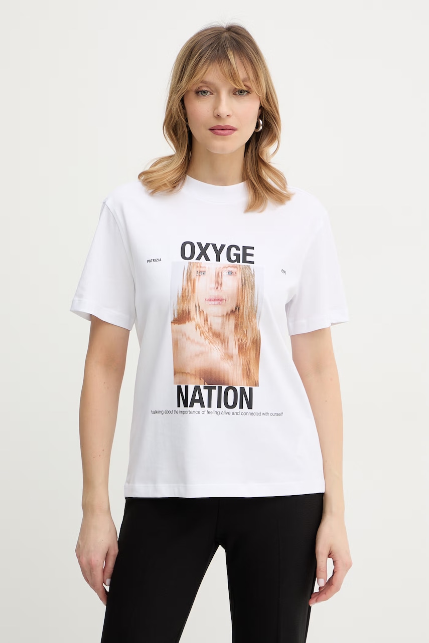 Bavlněné tričko Patrizia Pepe