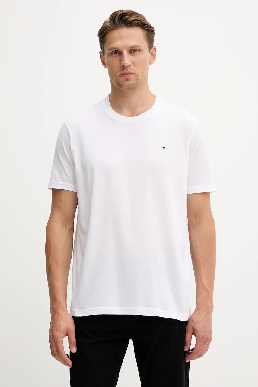 Bavlněné tričko Paul&Shark Knitwear pánské, bílá barva, 99311005