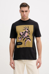 Bavlněné tričko Paul Smith pánské, černá barva, s potiskem, M1R-919T-TP4931