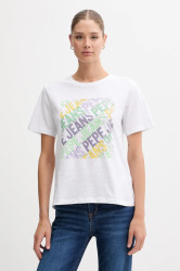 Bavlněné tričko Pepe Jeans dámské, bílá barva, PL506108