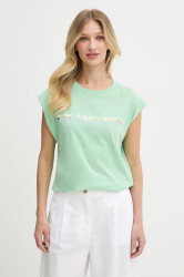 Bavlněné tričko Pepe Jeans dámské, zelená barva, PL506121