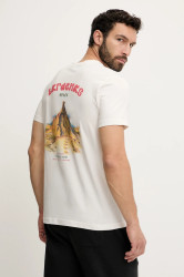 Bavlněné tričko Picture D&S Bardenas béžová barva, s potiskem, MTS1242