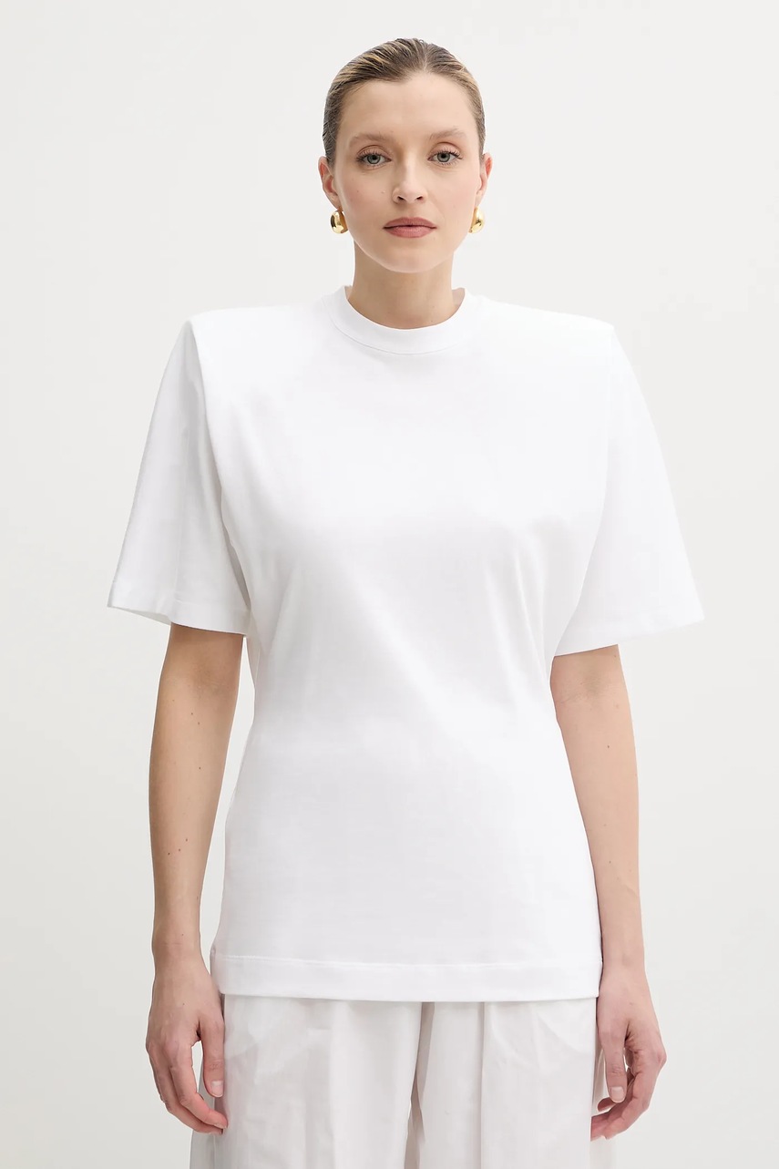 Bavlněné tričko Pinko dámské, bílá barva, 105217 A2M2