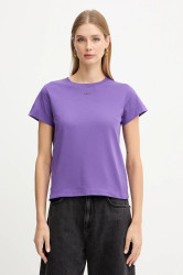 Bavlněné tričko Pinko dámské, fialová barva, 100373 A2RE