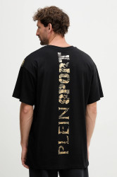 Bavlněné tričko PLEIN SPORT pánské, černá barva, s potiskem, FAEC MTK8360 STE001N