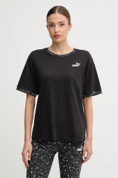 Bavlněné tričko Puma dámské, černá barva, 688082