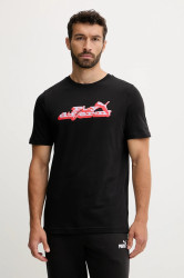 Bavlněné tričko Puma pánské, černá barva, 632111