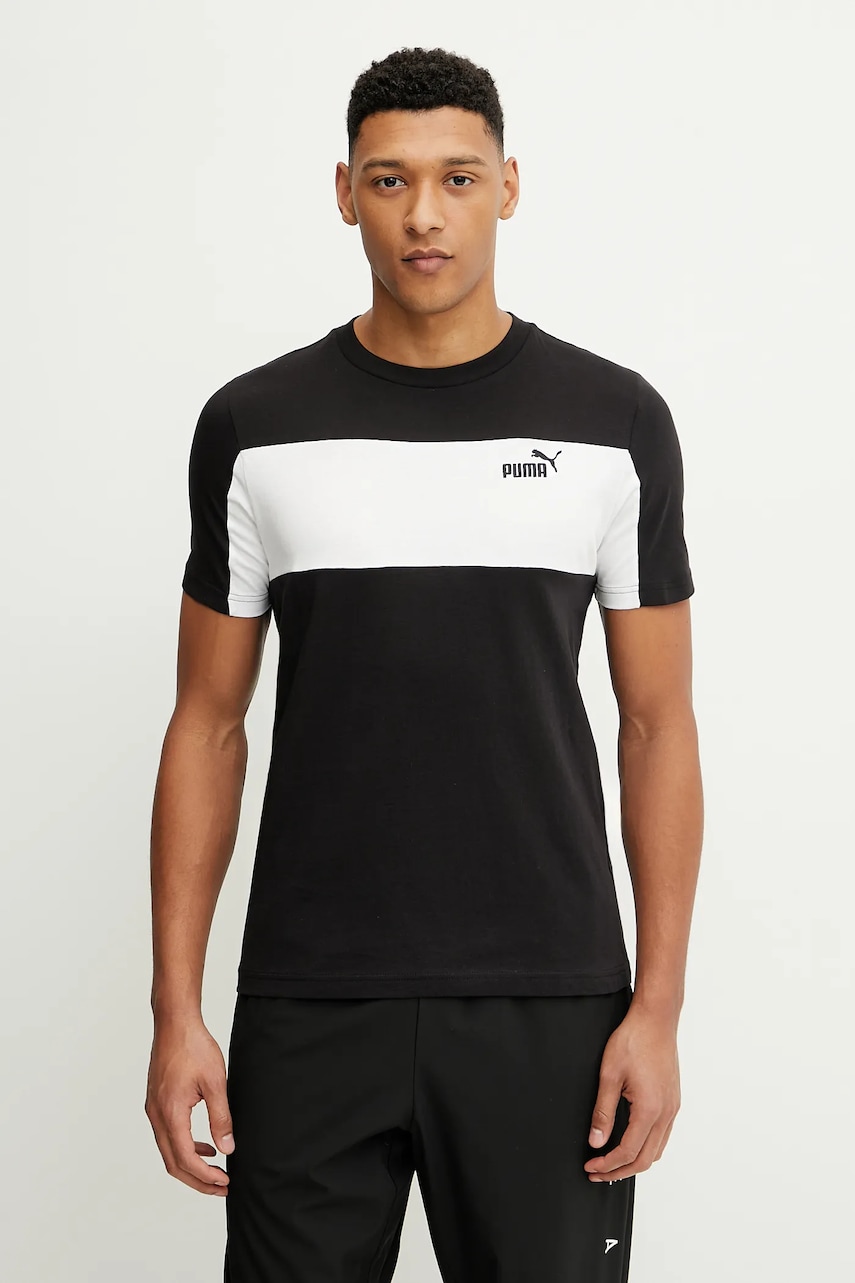 Bavlněné tričko Puma pánské, černá barva, 684685