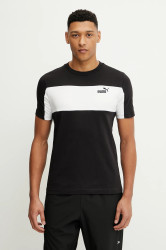 Bavlněné tričko Puma pánské, černá barva, 684685