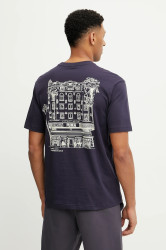 Bavlněné tričko Puma pánské, tmavomodrá barva, s potiskem, 629636