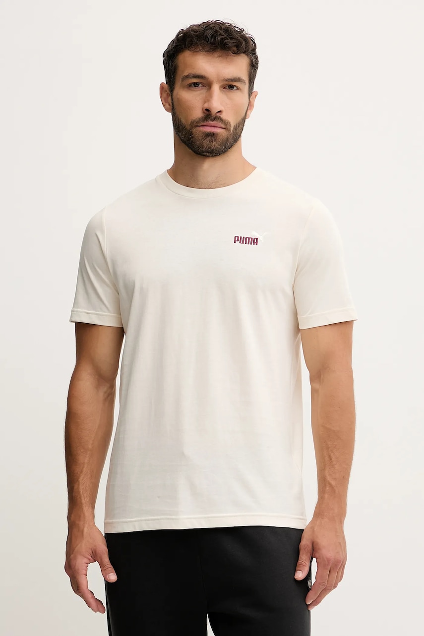 Bavlněné tričko Puma pánské, tyrkysová barva, s aplikací, 684717