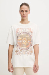 Bavlněné tričko Rip Curl LUNA HERITAGE dámské, bílá barva, 0FWWTE