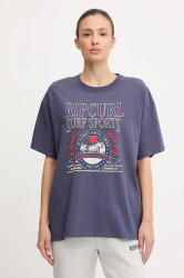 Bavlněné tričko Rip Curl SURF DEPT. HERITAGE dámské, tmavomodrá barva, 0JZWTE