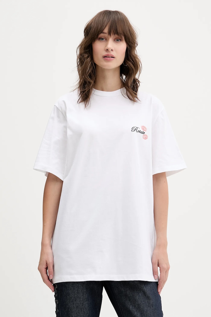 Bavlněné tričko Rotate dámské, bílá barva, 114745400