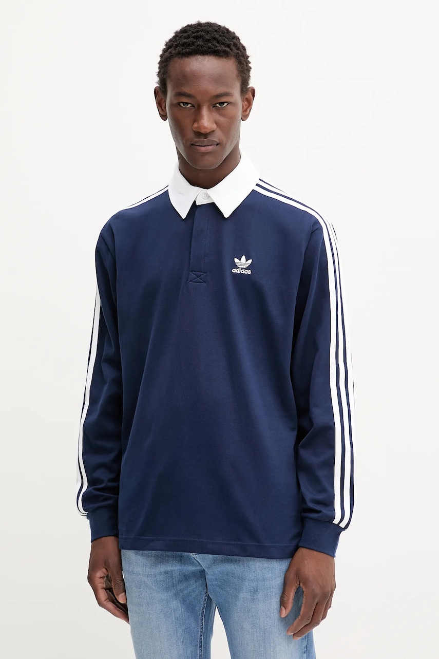 Bavlněné tričko s dlouhým rukávem adidas Originals Rugby Polo