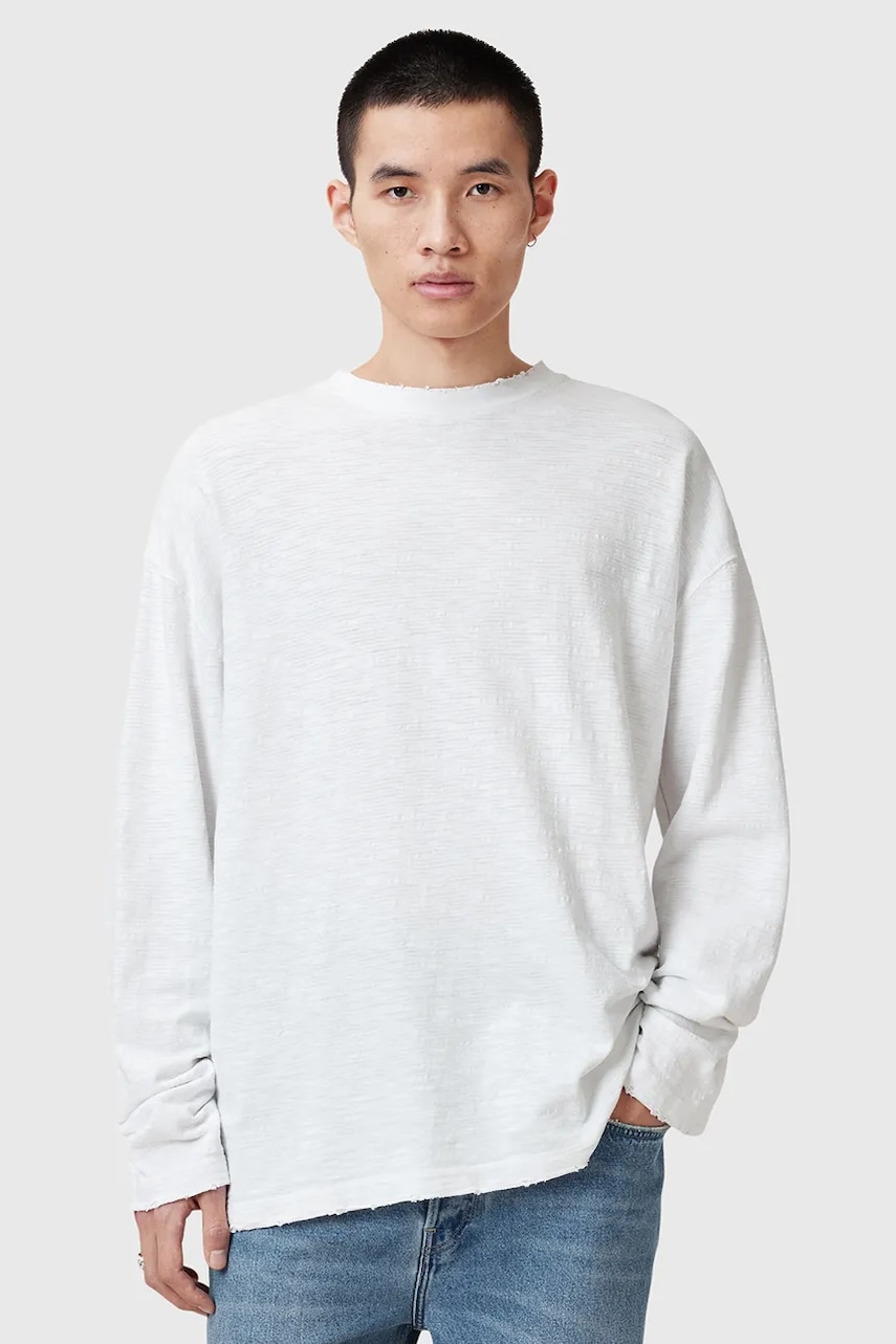 Bavlněné tričko s dlouhým rukávem AllSaints FOSTER