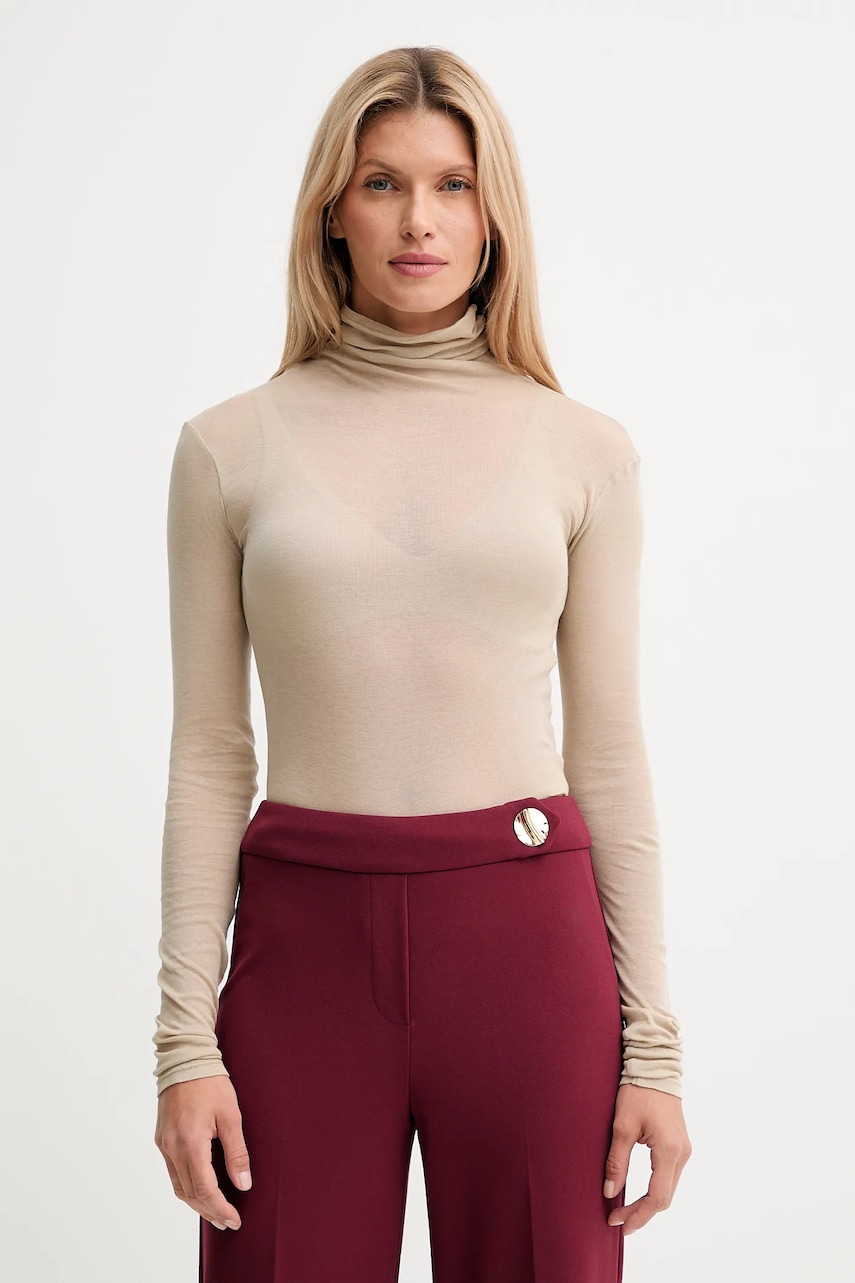 Bavlněné tričko s dlouhým rukávem American Vintage T-SHIRT ML COL ROULE