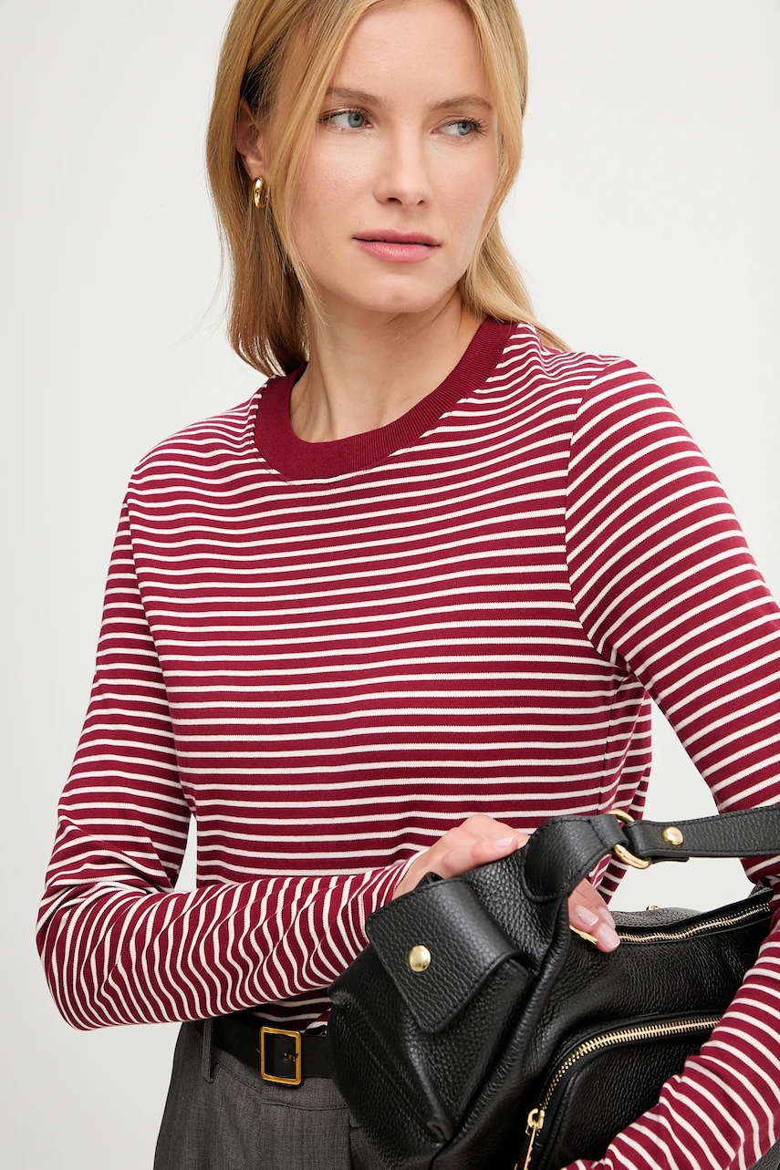 Bavlněné tričko s dlouhým rukávem Answear.LAB dámské, červená barva