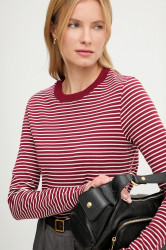 Bavlněné tričko s dlouhým rukávem Answear.LAB dámské, červená barva