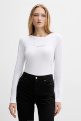 Bavlněné tričko s dlouhým rukávem Armani Exchange bílá barva, XW001360 AF10356