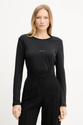 Bavlněné tričko s dlouhým rukávem Armani Exchange černá barva, XW001350 AF17172