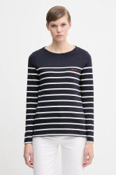 Bavlněné tričko s dlouhým rukávem Barbour BRADLEY tmavomodrá barva, LML0892