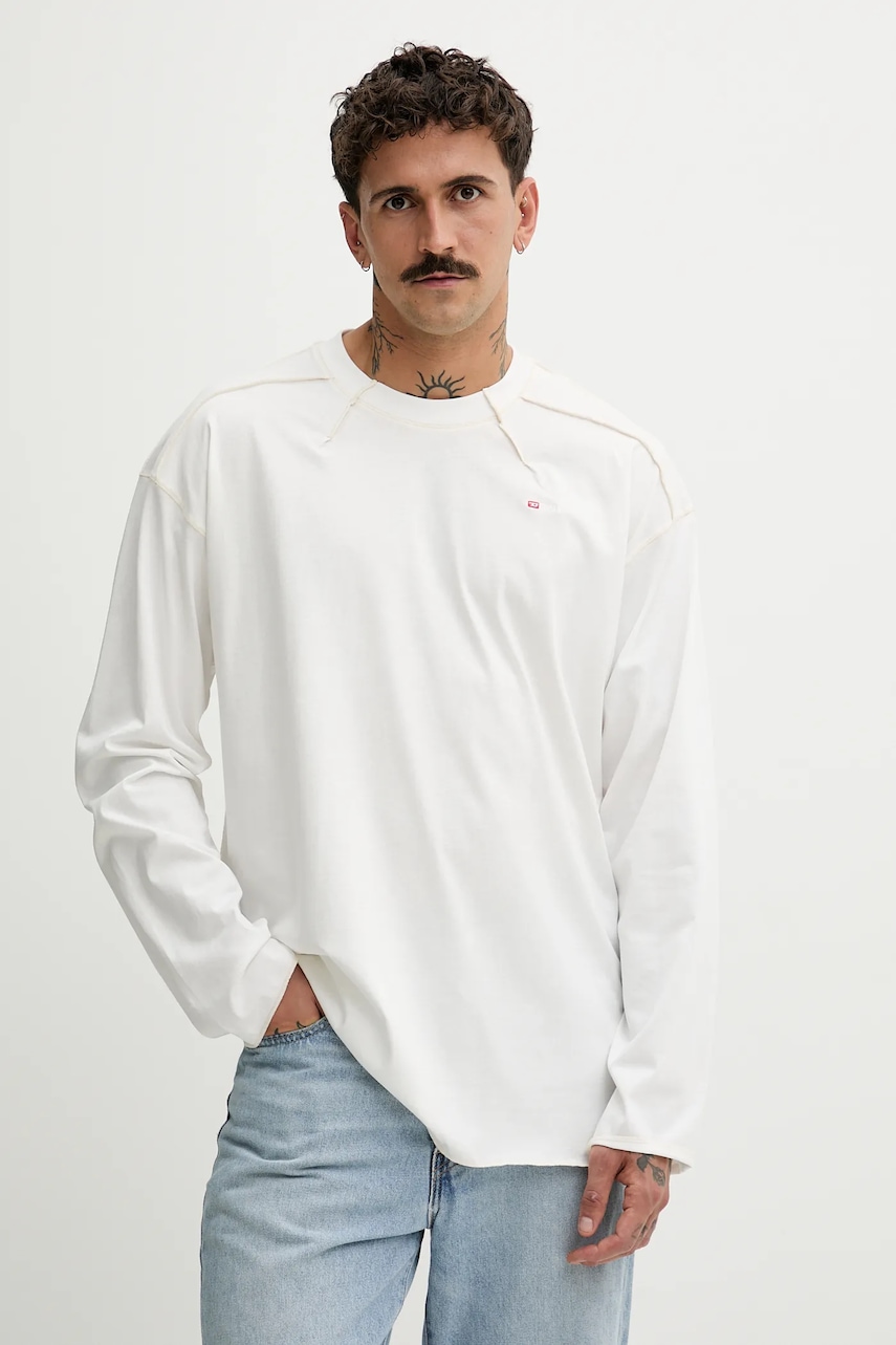 Bavlněné tričko s dlouhým rukávem Diesel T-CRAHOR-BOXT-LS-T1