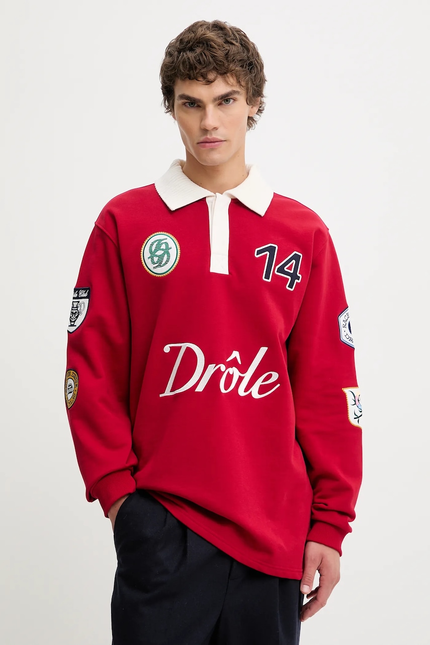 Bavlněné tričko s dlouhým rukávem Drôle de Monsieur Le Polo Racing