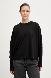 Bavlněné tričko s dlouhým rukávem G-Star A line oversized černá barva, D27742-D976